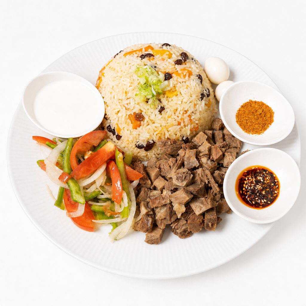 Braised Beef Pilaf 香炖牛肉粒手抓饭.