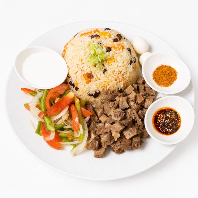 Braised Beef Pilaf 香炖牛肉粒手抓饭.