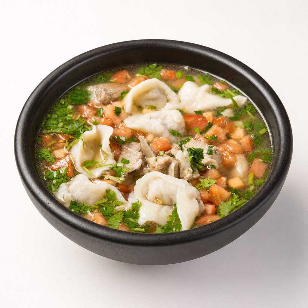 Lamb Broth with Handcrafted Mini Wontons 羊汤手工小馄饨.