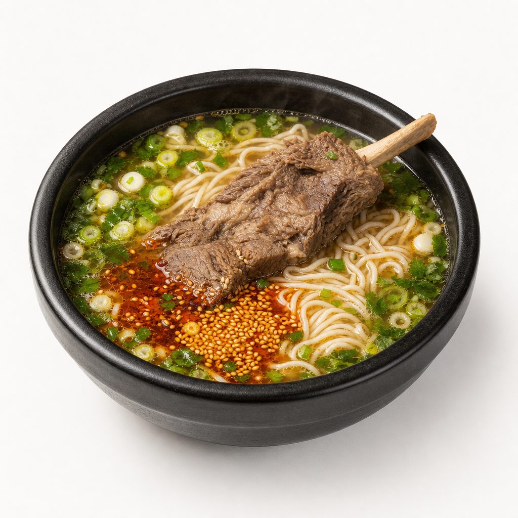 Signature Braised Beef Rib Noodles Soup 西域牛肋排面.