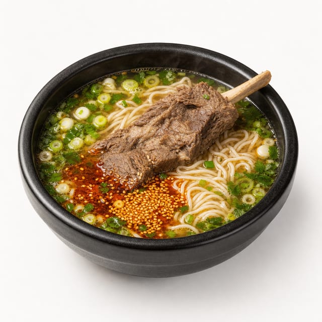 Signature Braised Beef Rib Noodles Soup 西域牛肋排面.