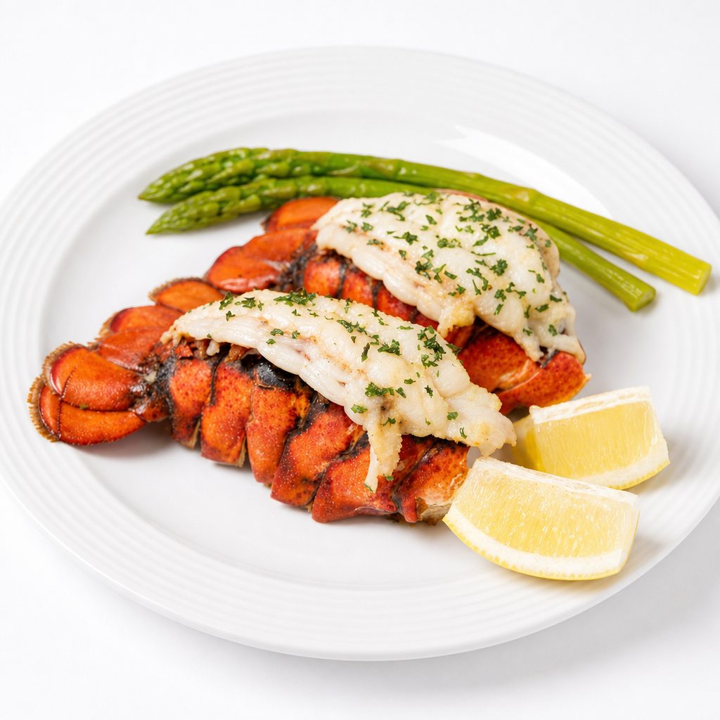 Lobster Tails — Garlic-Baked, Wild North Atlantic Cold-Water 蒜蓉焗烤北大西洋野生冷水龙虾尾.