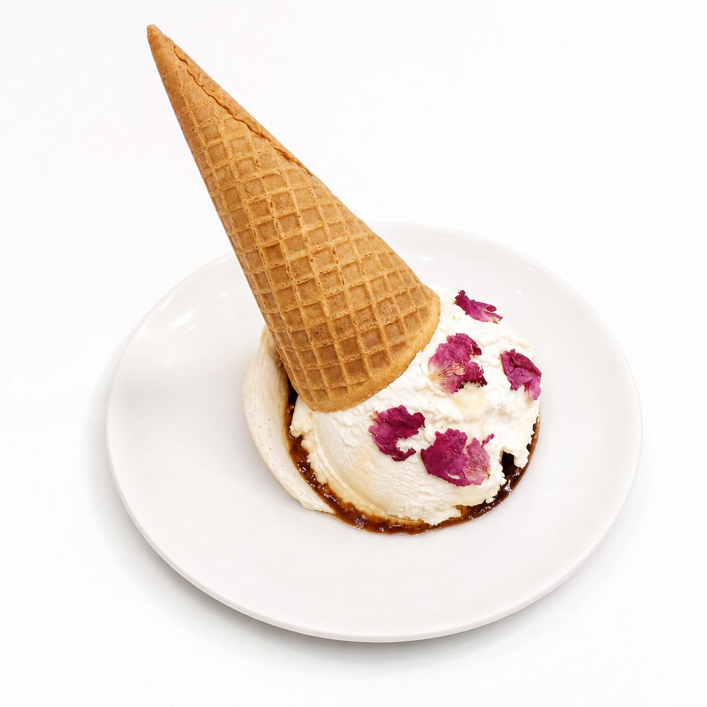 Yogurt Pressé Cone with Fig Jam 冷萃干噎酸奶甜筒.