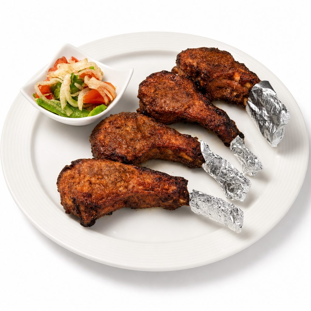 French-style Roasted Lamb Chops with Salads 法式烤羊排配沙拉.