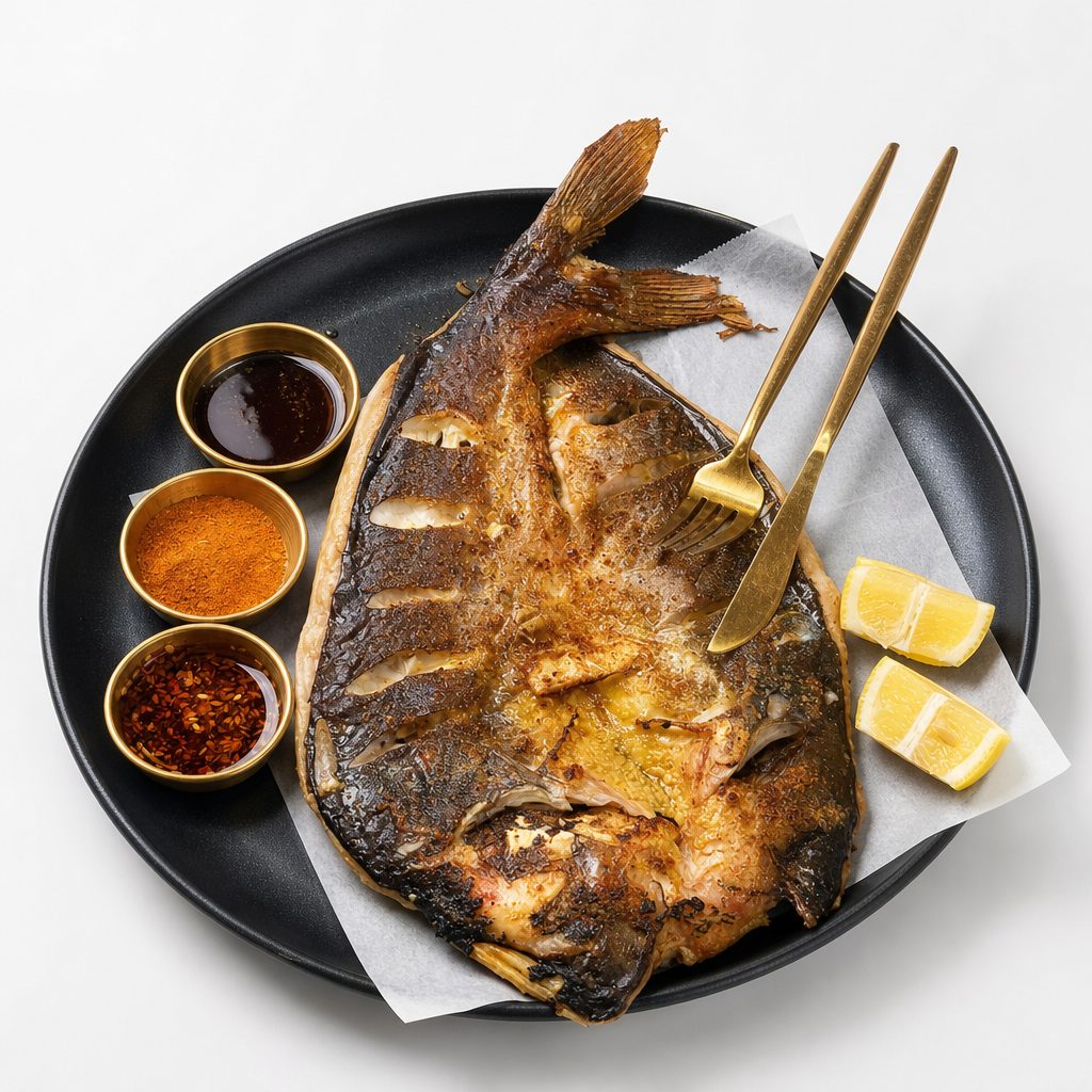 Silk Road Garlic-Roasted Whole Fish 丝路风味蒜香金皮烤整鱼.