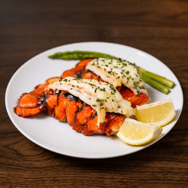Lobster Tails — Garlic-Baked, Wild North Atlantic Cold-Water 蒜蓉焗烤北大西洋野生冷水龙虾尾.