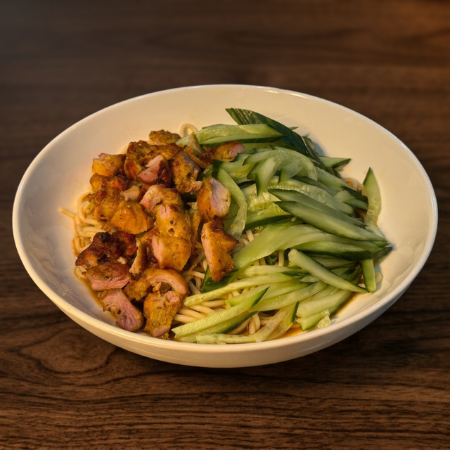 Grilled Chicken Cold Noodles 丝路烤鸡肉酸辣凉面.