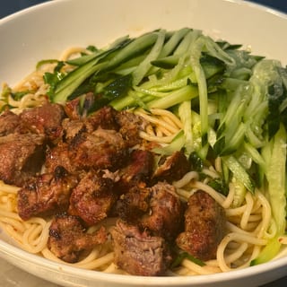 Grilled Lamb Cold Noodles 丝路烤羊肉酸辣凉面